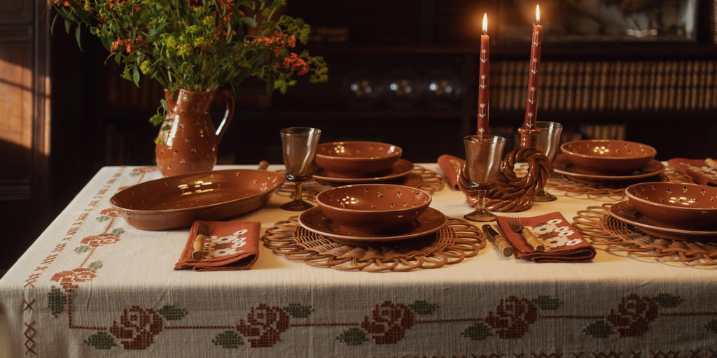 Dotty Collection setup for a Christmas or festive meal