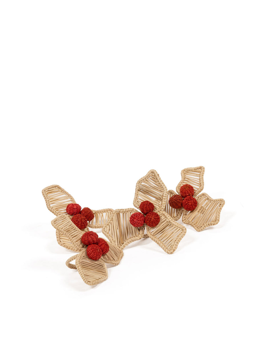 Christmas Holly Napkin Ring Set of 4 | Sharland England by Louise Roe ...