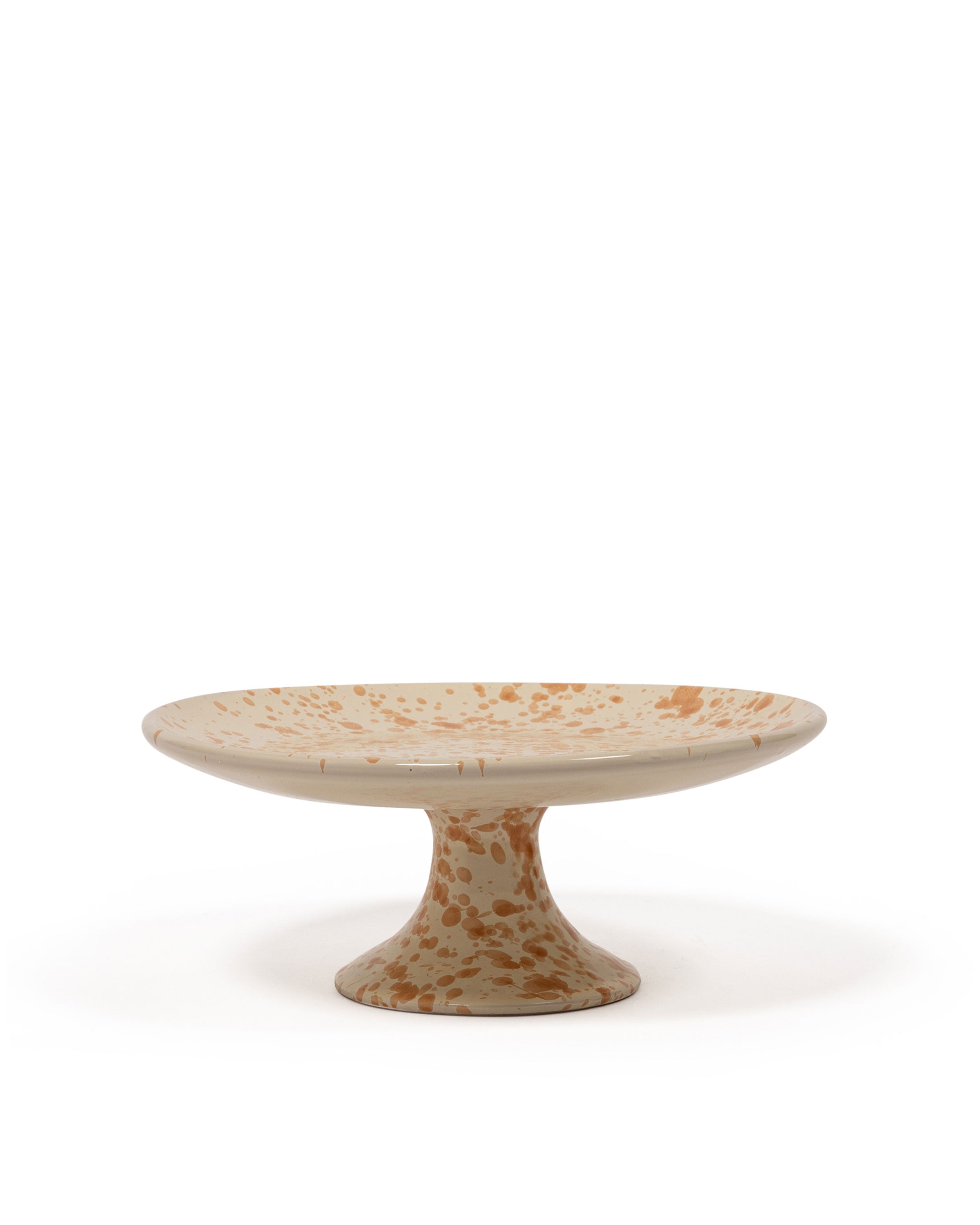 Splatter Cake Stand - Tan & Ivory